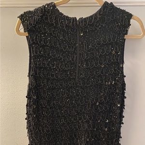 Women Fashion Top Cocktail Casual Party Black Stones Jeweled Beaded Size M